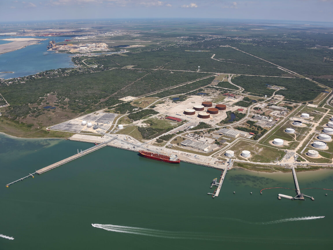 Arial picture of marine terminal